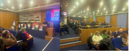 Η εκδήλωση του Συντονισμού Πρωτοβάθμιων Σωματείων Επιτροπών Αγώνα Αγωνιστ(ρι)ών Δημόσιου και Ιδιωτικού Τομέα "Το εργατικό κίνημα ενάντια στη μηχανή του πολέμου" (βίντεο)